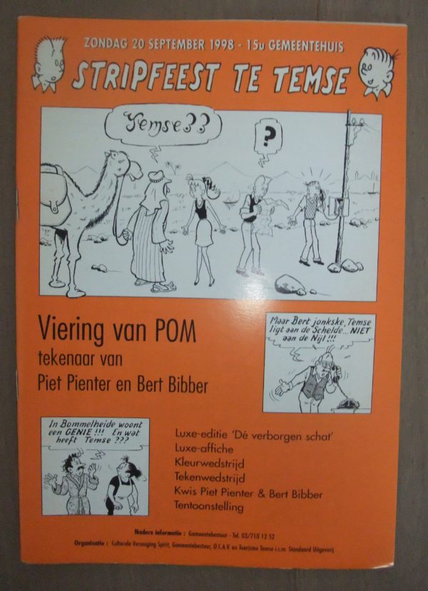 Boekje Stripfeest Temse / Viering Pom - Tekenaar Piet Pienter en Bert Bibber 1998