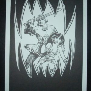 Rode Ridder met Demoniah ex-libris Biddeloo / Ex-Libris is genummerd en gesigneerd.
